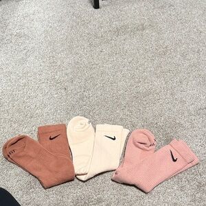 Nike Brown and Pink Sock Trio Women/Men New!